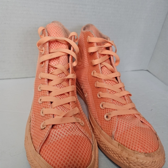 Converse Girls Orange Canvas High-Top Sneakers Size 7 Y - Picture 9 of 11